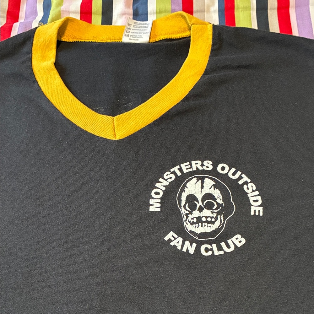 Augusta Sportswear Black and Yellow 'Monsters Outside Fan Club' Short Sleeve Tee